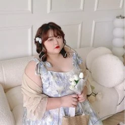 DAJUN [Curve Beauty] Cottage Ballerina Floral Vintage Dress New Arrivals