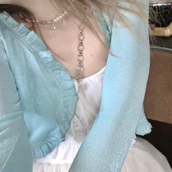 Arilf Lotus Leaf Shine Cardigan New Arrivals