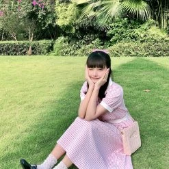 [Premium Selected] Arrived In Dream Land Gingham Dress (designer Rose Candy)