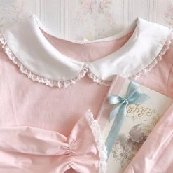 Peiliee Shop New Arrivals Sakura Cheese Babydoll Collar Classic Shirt