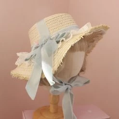 Peiliee Shop Accessories Mori Girls Floral Handmade Straw Hat