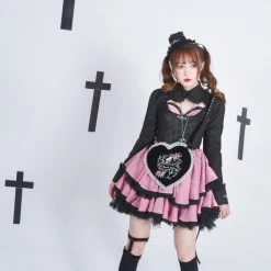 [Evil Tooth] Poker Spades Girl Short Cardigan Coat