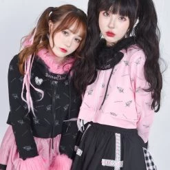 Evil Tooth Gothic Heart Faux Fur Hoody Y2k