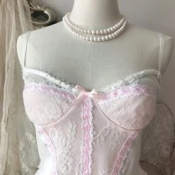 RosySwan New Arrivals [Handmade] A Night In Paris Pink Vintage Lingerie Body