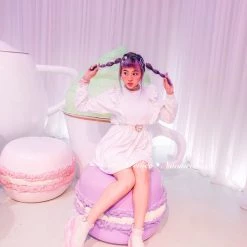 Peiliee Shop X RUAI [Mid Season SALE] When Cotton Candy Met Peach Mousse Long Sleeve Babydoll Dress