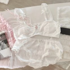 MENG 80s Vintage Babydoll Snow Lace Cotton Bralette Set 14 MENG 80s Vintage Babydoll Snow Lace Cotton Bralette Set