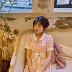 [Premium Selected] Arrived In Dream Land Gingham Dress (designer Rose Candy)