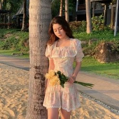 [Boss JIA] So Peachy Floral Mini Dress