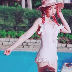 Le Flacon Vintage Babydoll Pearl Chain Swimsuit New Arrivals