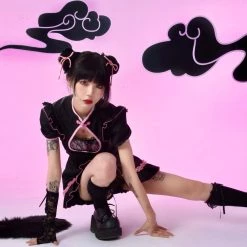 Summer 2022 [Evil Tooth] Chinese Sweetheart Goth Princess Qipao Style Dress