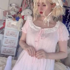 Peiliee Design [Made By Peiliee] Love Is Two Hearts As One Cotton Sleepwear Loungewear Dress New Arrivals