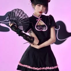 Summer 2022 [Evil Tooth] Chinese Sweetheart Goth Princess Qipao Style Dress