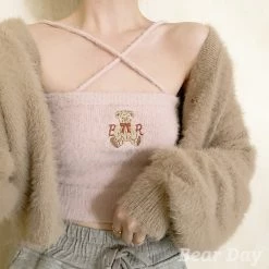 RIBERRY [Basic] Bear And You Faux Fur Top