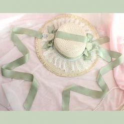 Peiliee Shop Accessories Mori Girls Floral Handmade Straw Hat