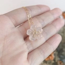 Jewelry New Arrivals Sakura Crystal Natural Gem Stone Necklace Bracelet Set