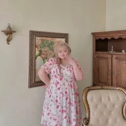 DAJUN Rose Story Floral Dress