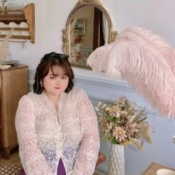 DAJUN [Curve Beauty] Angel Garden Lace Shirt Cardigan