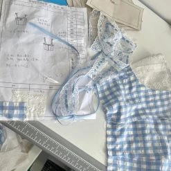 Like A Little Bird Blue Gingham Top (Brand Mummy Cat) New Arrivals