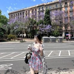 New Arrivals [Arilf SS22] Blue Jacaranda Floral Dress Jumpsuit