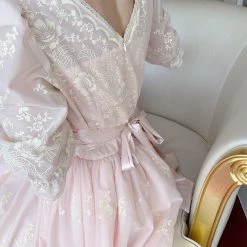 Sweet Piknis New Arrivals [Premium Selected] Princess Melody Golden Pattern Vintage Gown Evening Dress