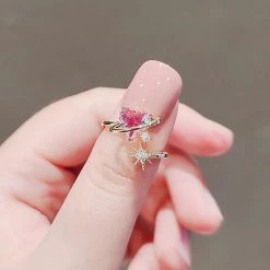 Basic New Arrivals Angel’s Crystal Heart Ring