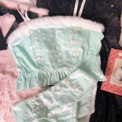 Japanese Lingere [Mid Season SALE] Mint To Be Snow Angel Bralette Set New Arrivals