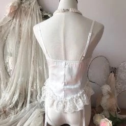 RosySwan New Arrivals [Handmade] A Night In Paris Pink Vintage Lingerie Body