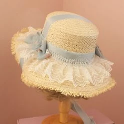 Peiliee Shop Accessories Mori Girls Floral Handmade Straw Hat