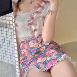 New Arrivals [Premium Selected] Plum Baby Floral Skirt (Designer Arilf)