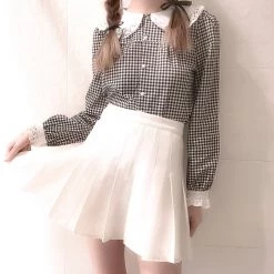 New Arrivals [Pre-order By Peiliee Studio] Gingham Babydoll Shirt
