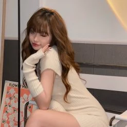 RIBERRY New Arrivals [Basic] Soft Season Dress With Gloves Set