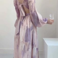 Vintage Inspired Lilac Floral Dress Gown New Arrivals
