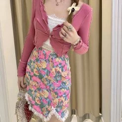 New Arrivals [Premium Selected] Plum Baby Floral Skirt (Designer Arilf)