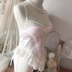 RosySwan New Arrivals [Handmade] A Night In Paris Pink Vintage Lingerie Body
