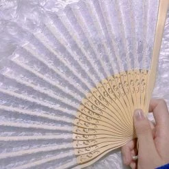 Peiliee Shop [Basic] Kyoto Sakura Season - Lace Handle Fan