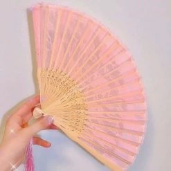 Peiliee Shop [Basic] Kyoto Sakura Season - Lace Handle Fan
