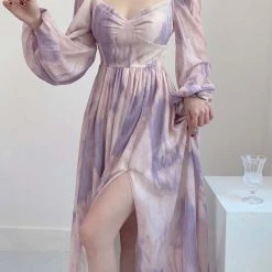 Vintage Inspired Lilac Floral Dress Gown New Arrivals