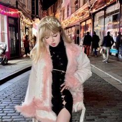 [Arilf] Pinkrose Bodycon Style Knit Dress Set