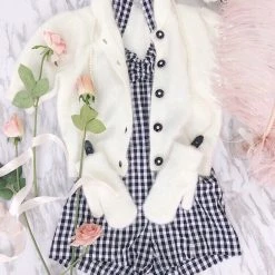 New Arrivals [Customized All Sizes] Sweet Sailor Gingham Babydoll Jumpsuit / Dress