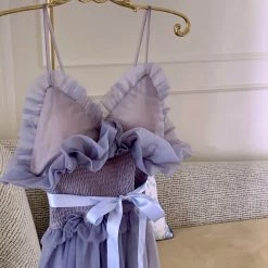 Peiliee Shop [Premium Selected] Iris Pallida Lam Lavender Dress New Arrivals