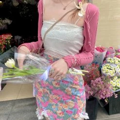 New Arrivals [Premium Selected] Plum Baby Floral Skirt (Designer Arilf)