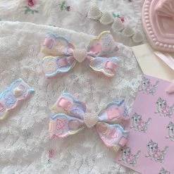 Peiliee Shop Rainbow Hearts Handmade Hairpin