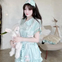 Summer Joy New Arrivals Angelic Mint Satin Lounge Wear Set 22 Summer Joy New Arrivals Angelic Mint Satin Lounge Wear Set