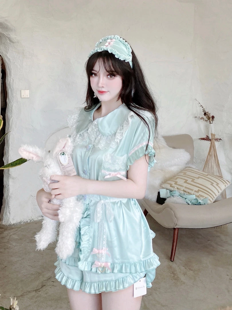 Summer Joy New Arrivals Angelic Mint Satin Lounge Wear Set 10 Summer Joy New Arrivals Angelic Mint Satin Lounge Wear Set