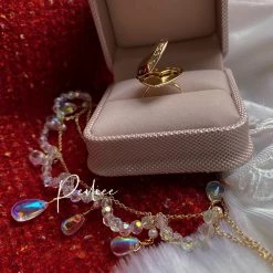 Peiliee Shop New Arrivals Lolita Doll Heart Shaped Photo Frame Ring