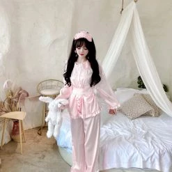 Summer Joy Angelic Rosé Satin Lounge Wear Set