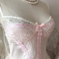 RosySwan New Arrivals [Handmade] A Night In Paris Pink Vintage Lingerie Body