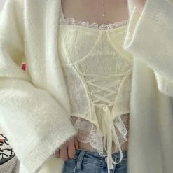 [Basic] White Chocolate Milk Lace Corset