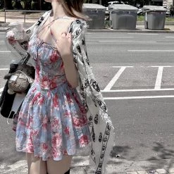 New Arrivals [Arilf SS22] Blue Jacaranda Floral Dress Jumpsuit