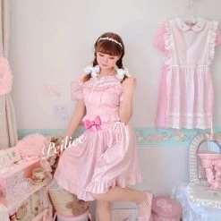 Peiliee Shop New Arrivals [Peiliee Design 5 Years Anniversary] Sakura Soft Satin Dress Set